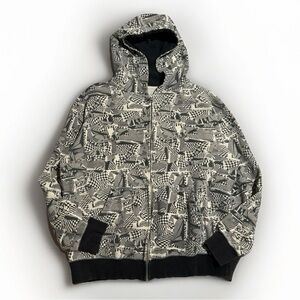 Vintage Volcom Hoodie XL Men’s Full Zip Crew Sweatshirt Black Skate Surf Y2K